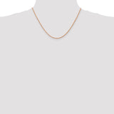 14k Rose Gold 1.8mm D/C Machine-made Rope Chain