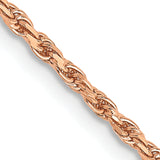 14k Rose Gold 1.8mm D/C Machine-made Rope Chain