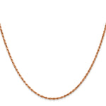 14k Rose Gold 1.8mm D/C Machine-made Rope Chain
