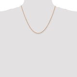 14k Rose Gold 1.8mm D/C Machine-made Rope Chain
