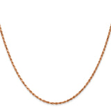 14k Rose Gold 1.8mm D/C Machine-made Rope Chain