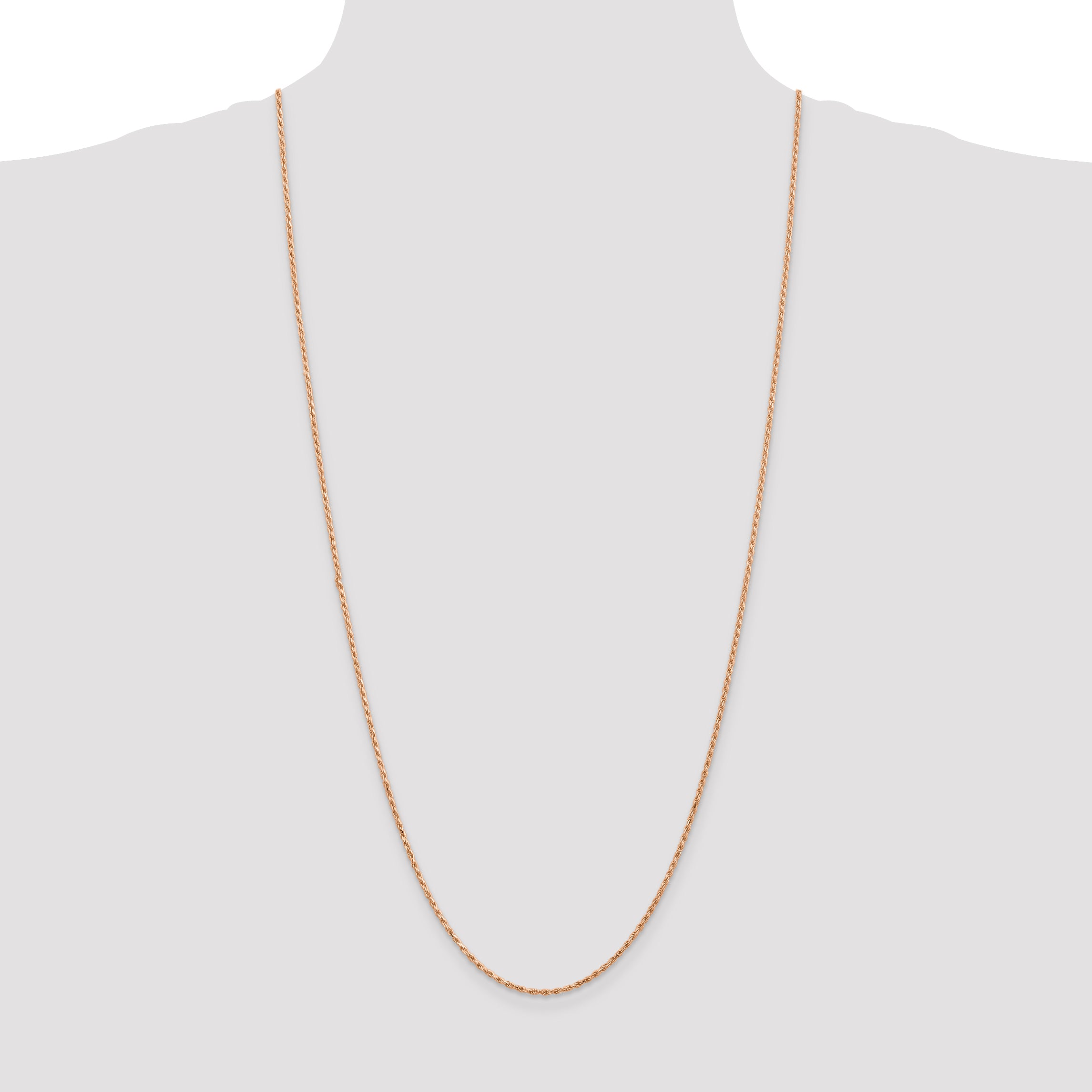 14k Rose Gold 1.8mm D/C Machine-made Rope Chain