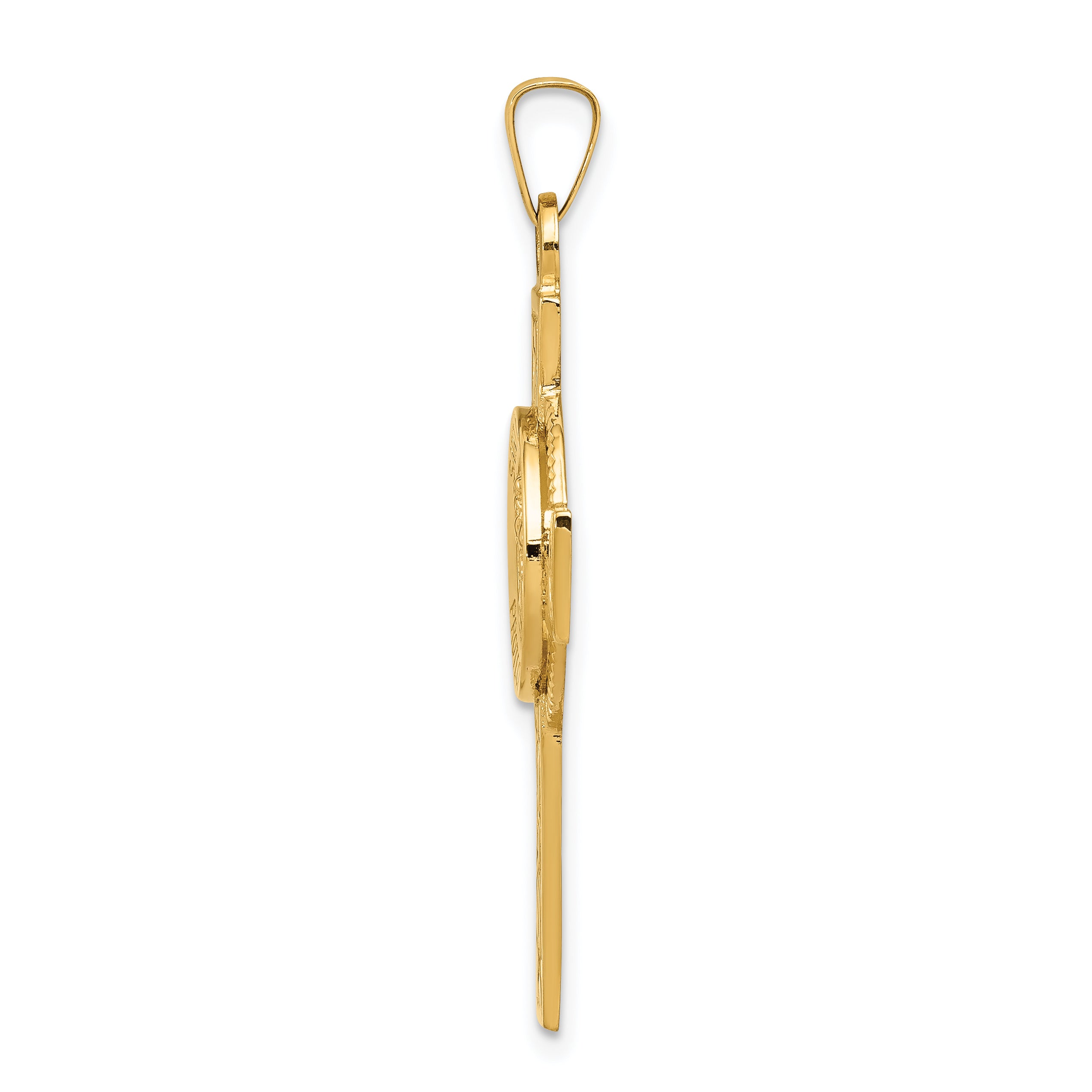14k Cross w/St. Christopher Medal Pendant