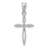 14k White Gold Passion Cross Charm