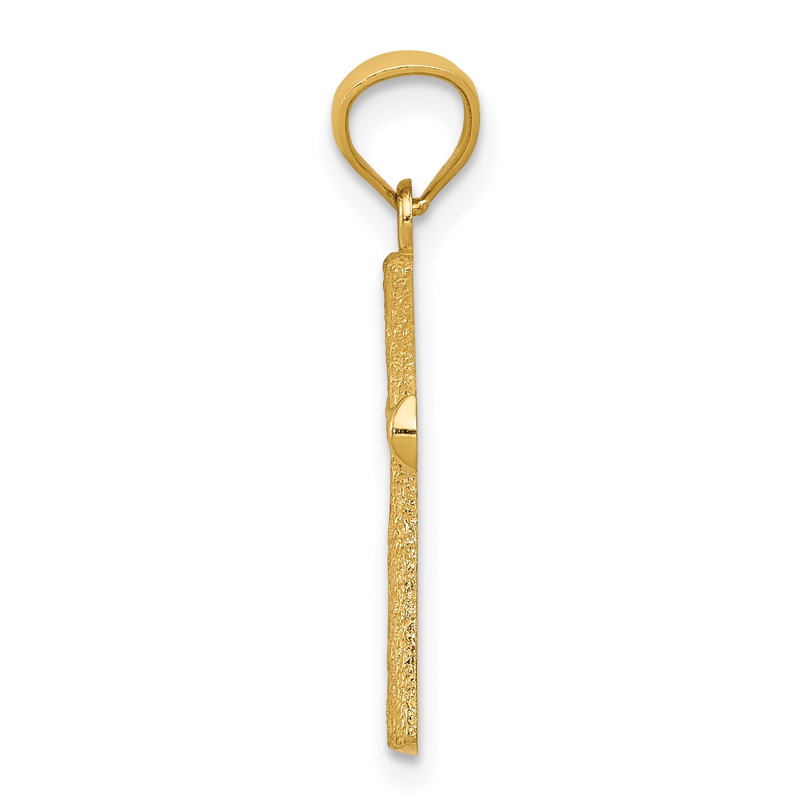 14k Diamond-cut Cross Pendant