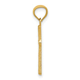 14k Diamond-cut Cross Pendant
