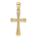 14k Diamond-cut Cross Pendant