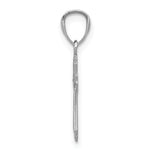 14k White Gold Budded Cross Charm