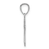 14k White Gold Budded Cross Charm