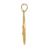 14k Head of Christ Medal Hollow Round Pendant