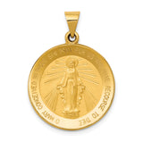 14k Miraculous Medal Hollow Pendant