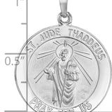 14k White Gold Saint Jude Medal Pendant