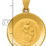 14k Guardian Angel Medal Hollow Pendant