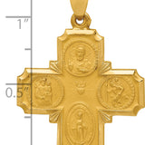 14k Four-Way Religious Medal Hollow Pendant
