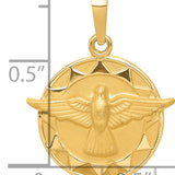 14k Holy Spirit Medal Hollow Round Pendant