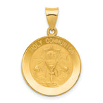 14k Holy Communion Medal Hollow Pendant