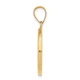 14k Confirmation Medal Hollow Round Pendant