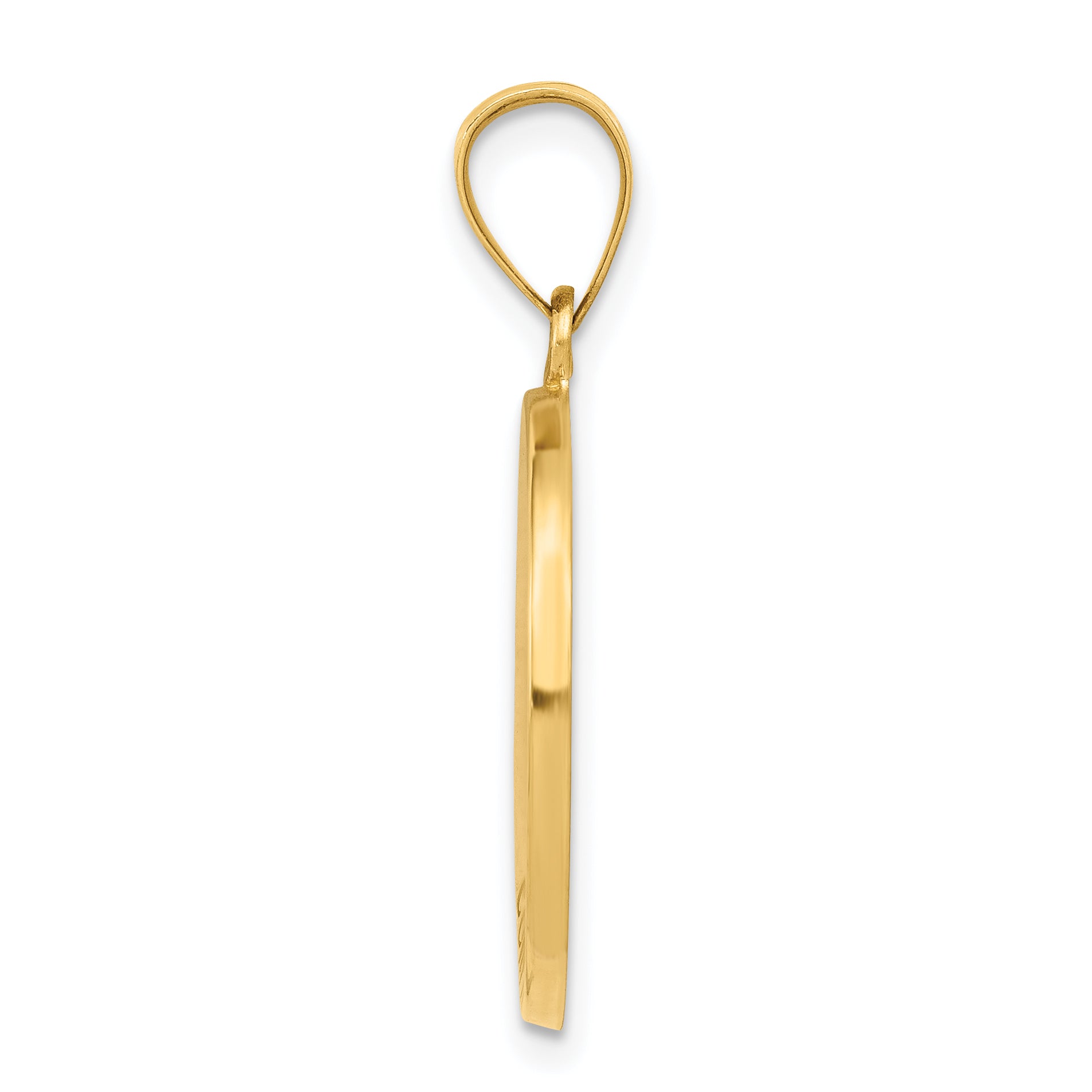 14k Confirmation Medal Hollow Round Pendant