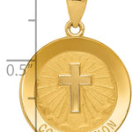 14k Confirmation Medal Hollow Round Pendant