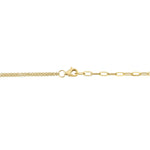 0.13CT DIAMOND & 0.41CT MOTHER OF PEARL 14K Y/G HEART PAPER CLIP LINK NECKLACE