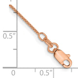 14k Rose Gold .70mm Box Chain Anklet