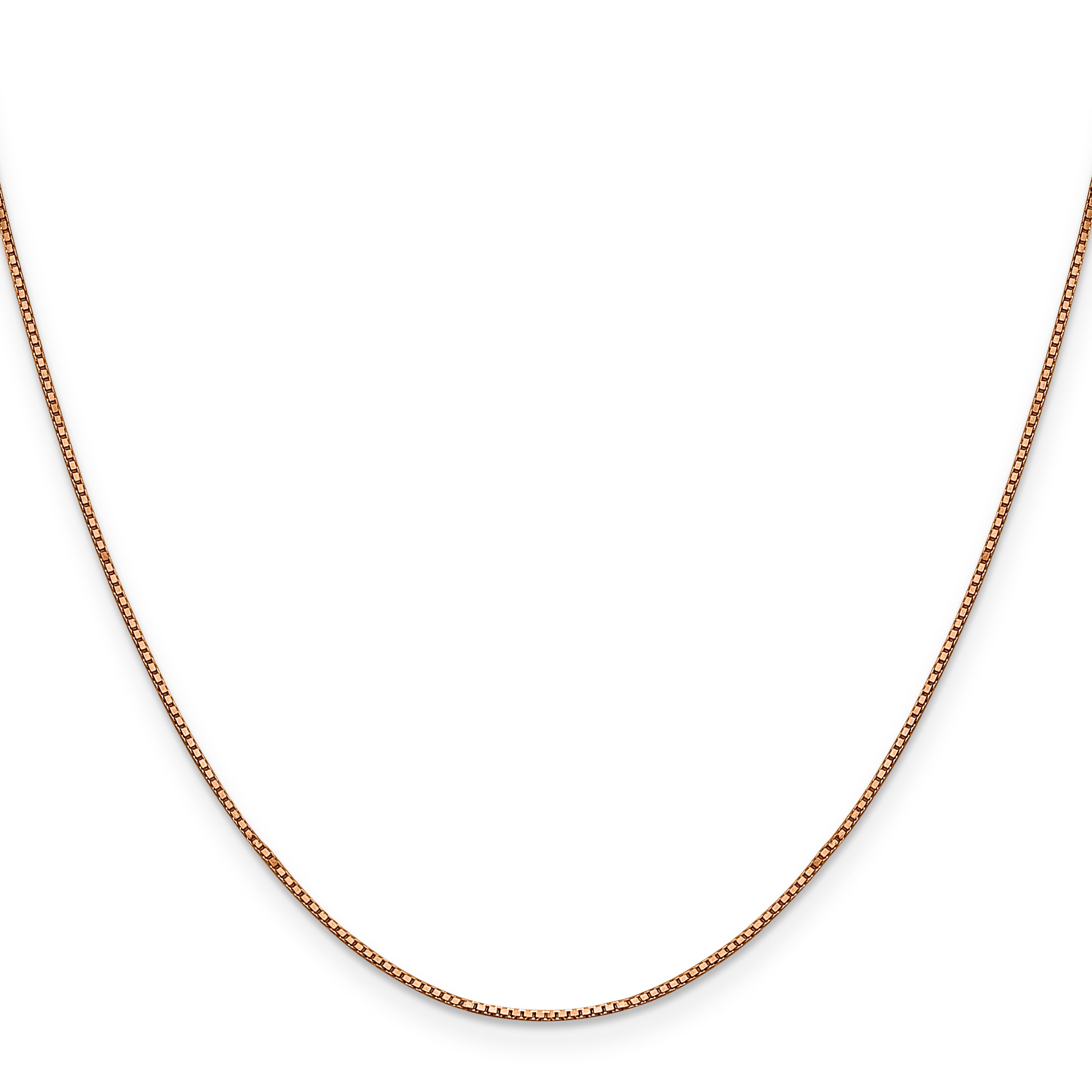14k Rose Gold .9mm Box Chain