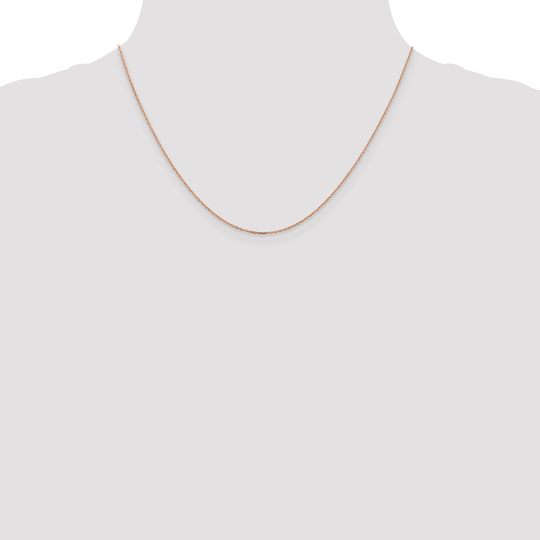 14k Rose Gold 1.0mm D/C Cable Chain