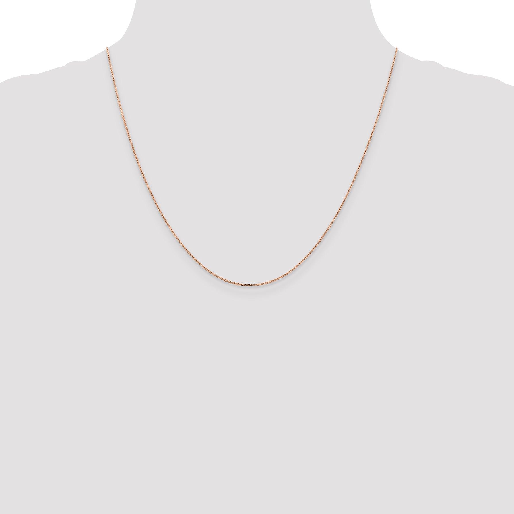 14k Rose Gold 1.0mm D/C Cable Chain