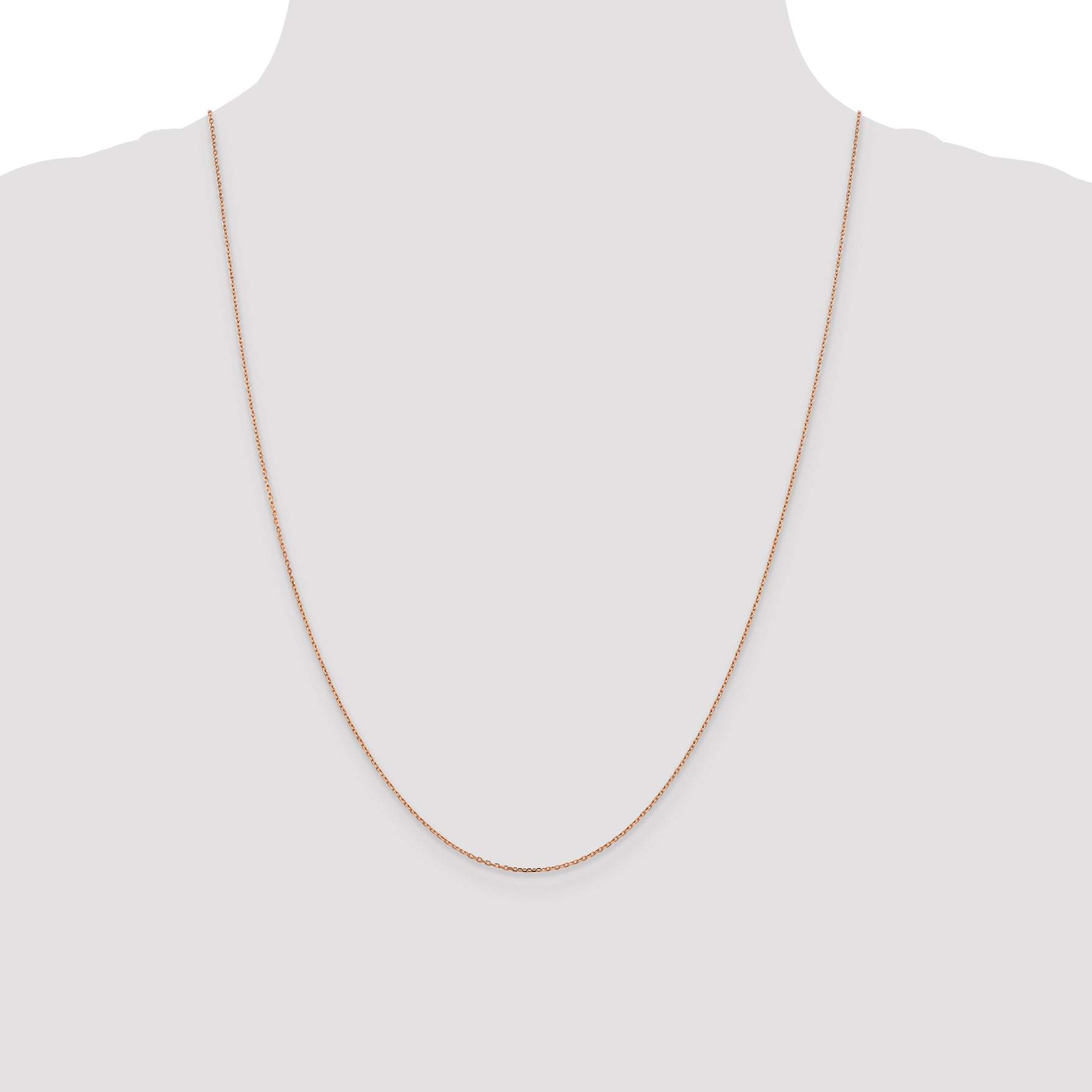 14k Rose Gold 1.0mm D/C Cable Chain