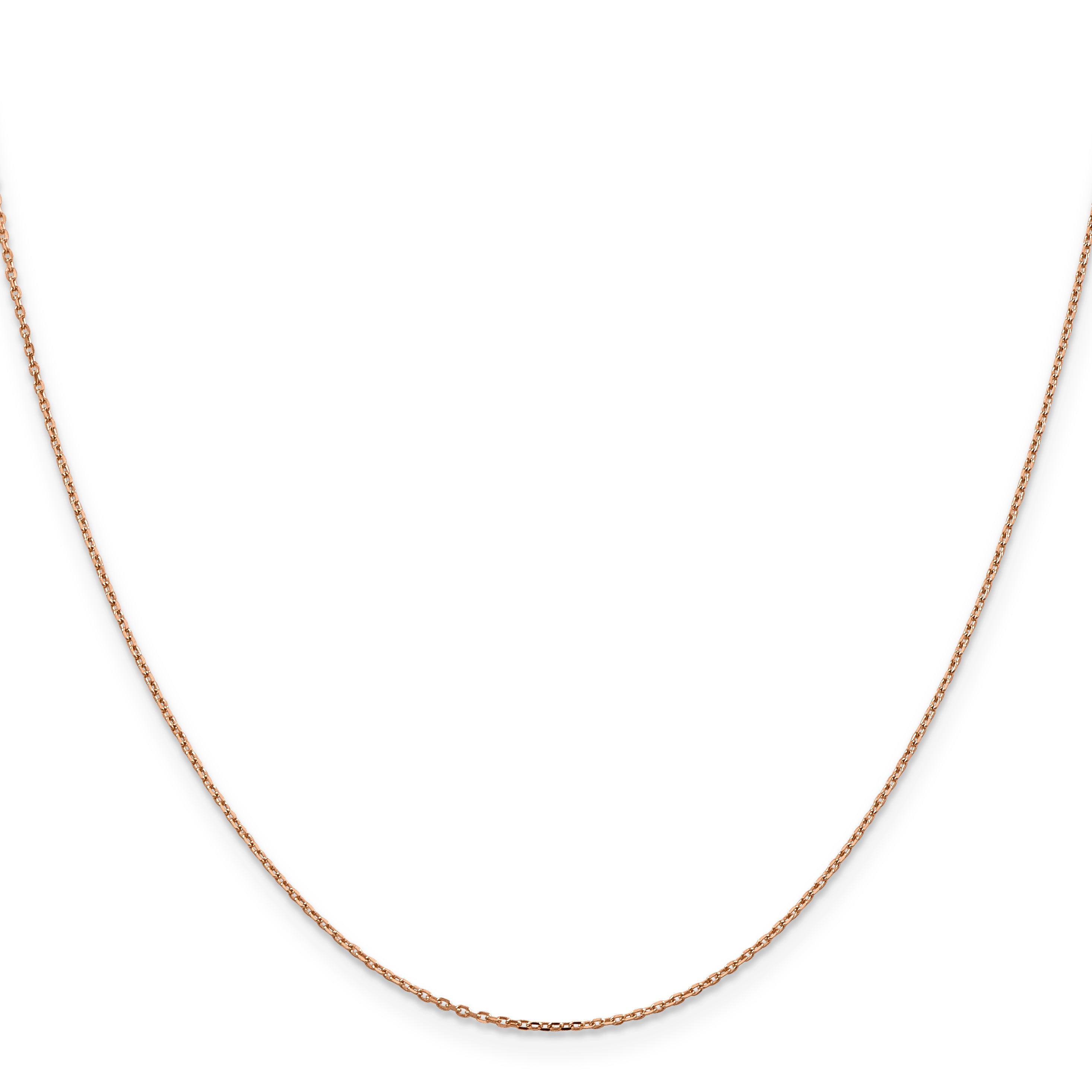 14k Rose Gold 1.0mm D/C Cable Chain