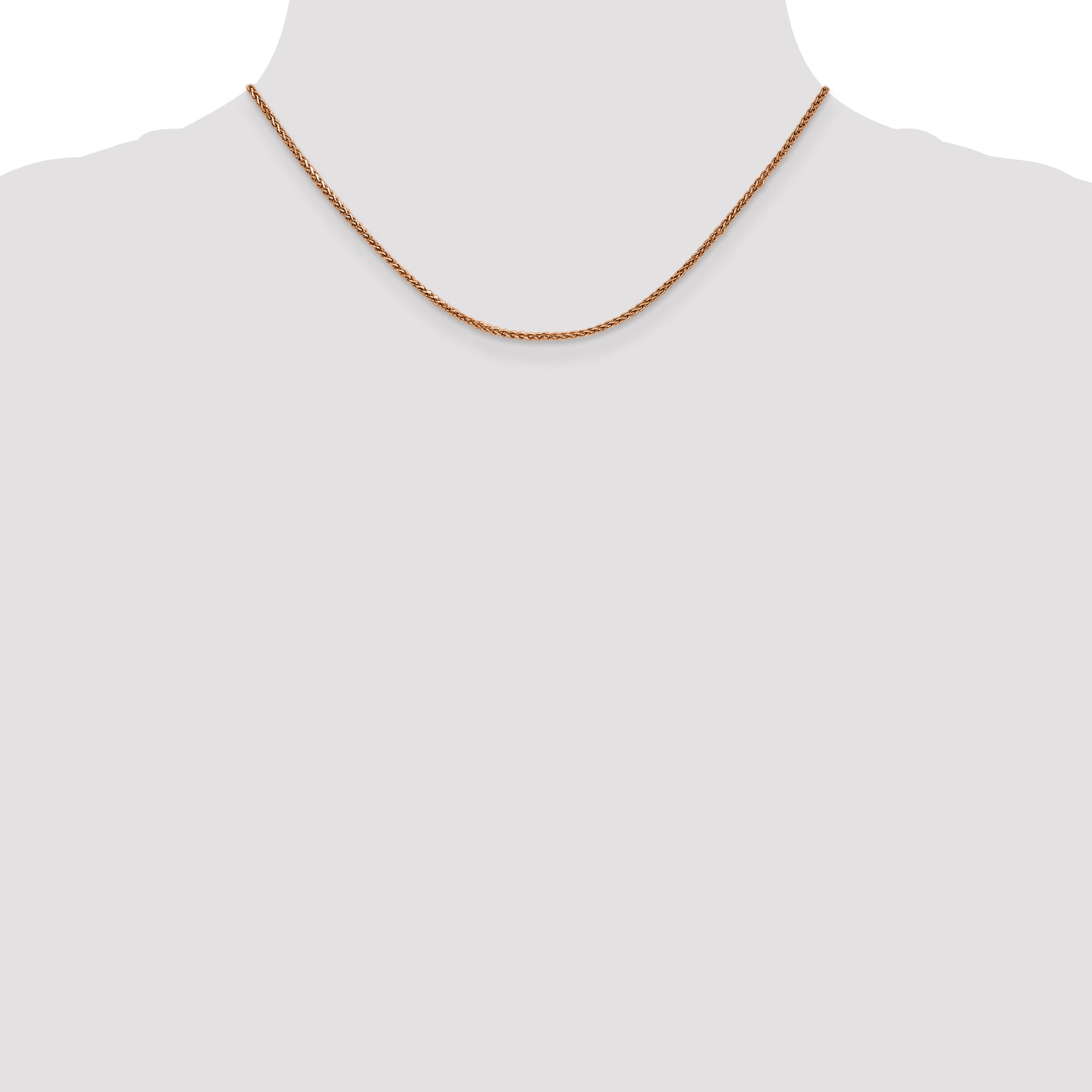 14k Rose Gold 1.7mm D/C Spiga Chain