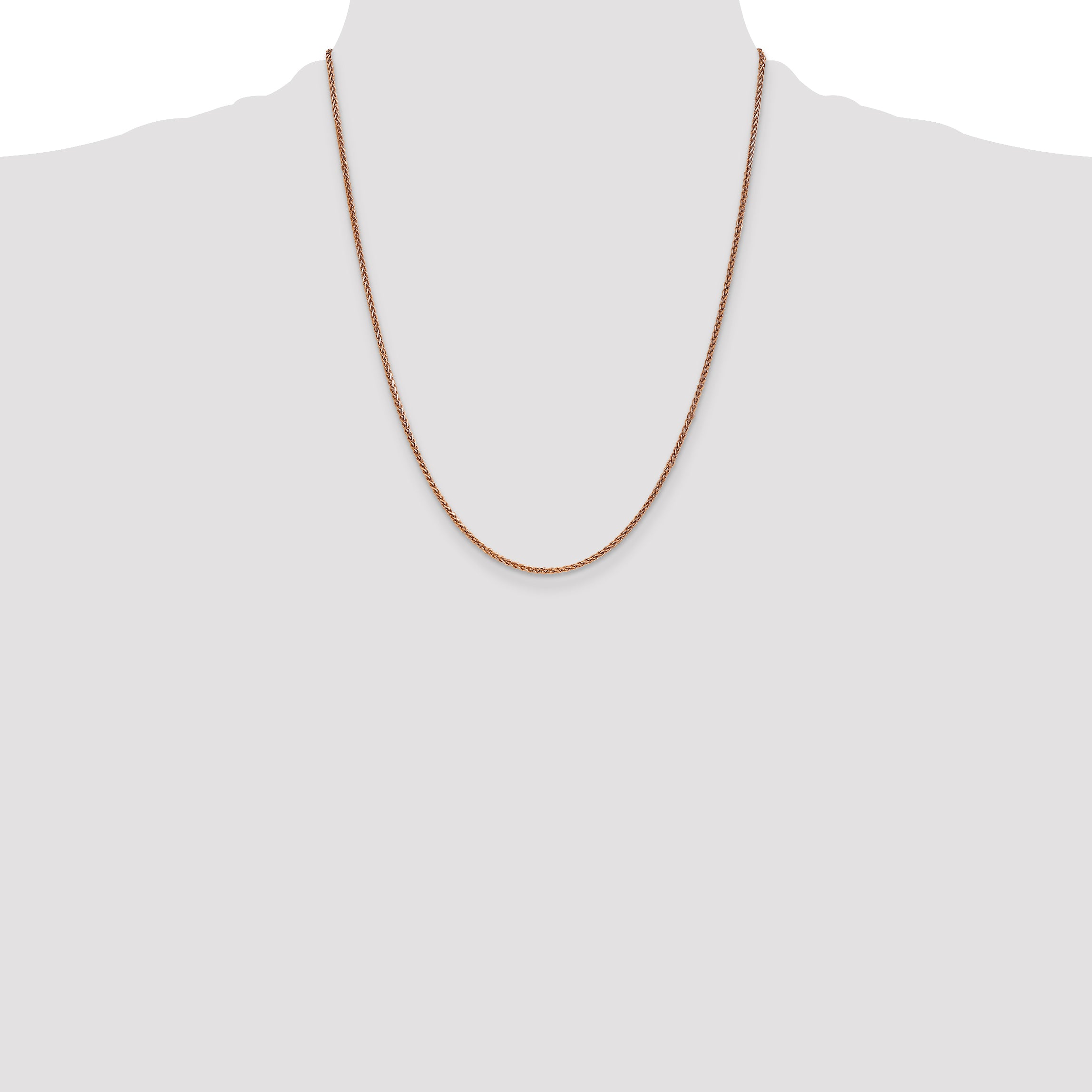 14k Rose Gold 1.7mm D/C Spiga Chain