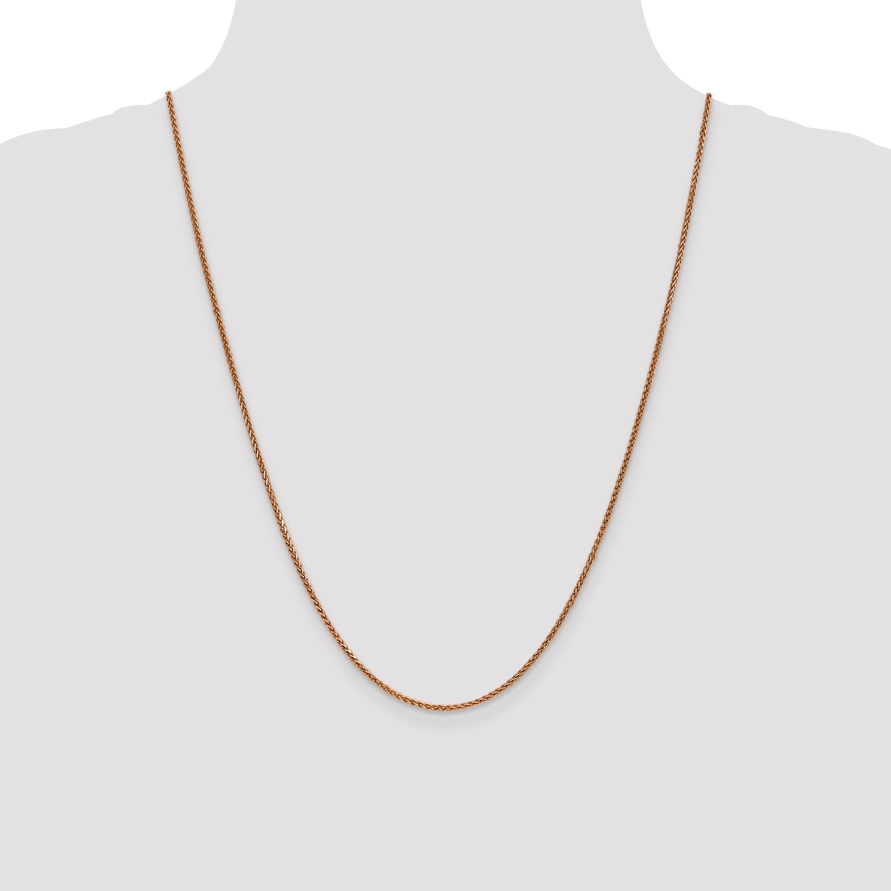 14k Rose Gold 1.7mm D/C Spiga Chain