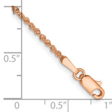 14K Rose Gold 1.7mm Ropa Chain Anklet