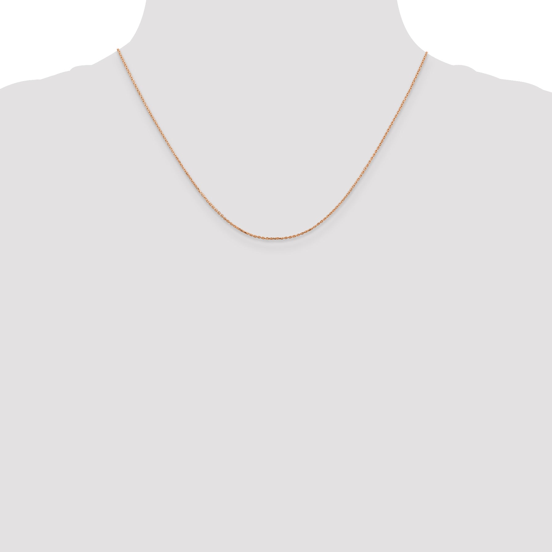 14k Rose Gold .8mm D/C Cable Chain