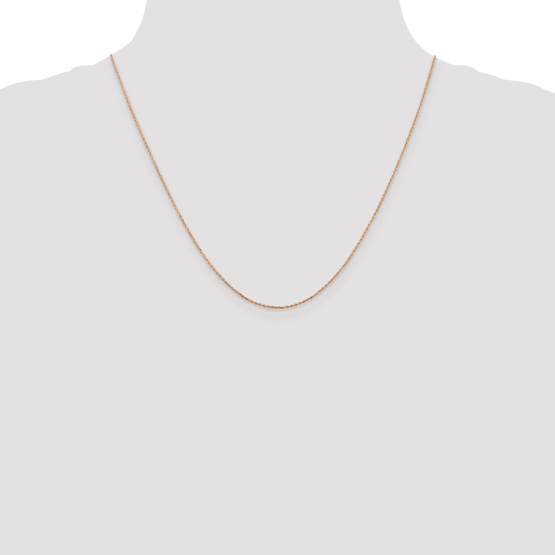 14k Rose Gold .8mm D/C Cable Chain