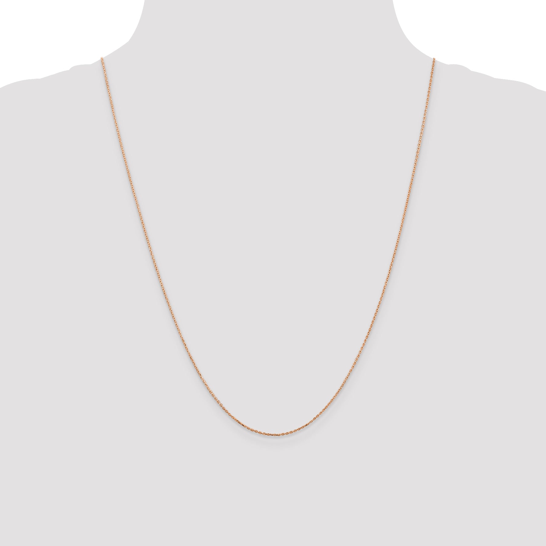 14k Rose Gold .8mm D/C Cable Chain