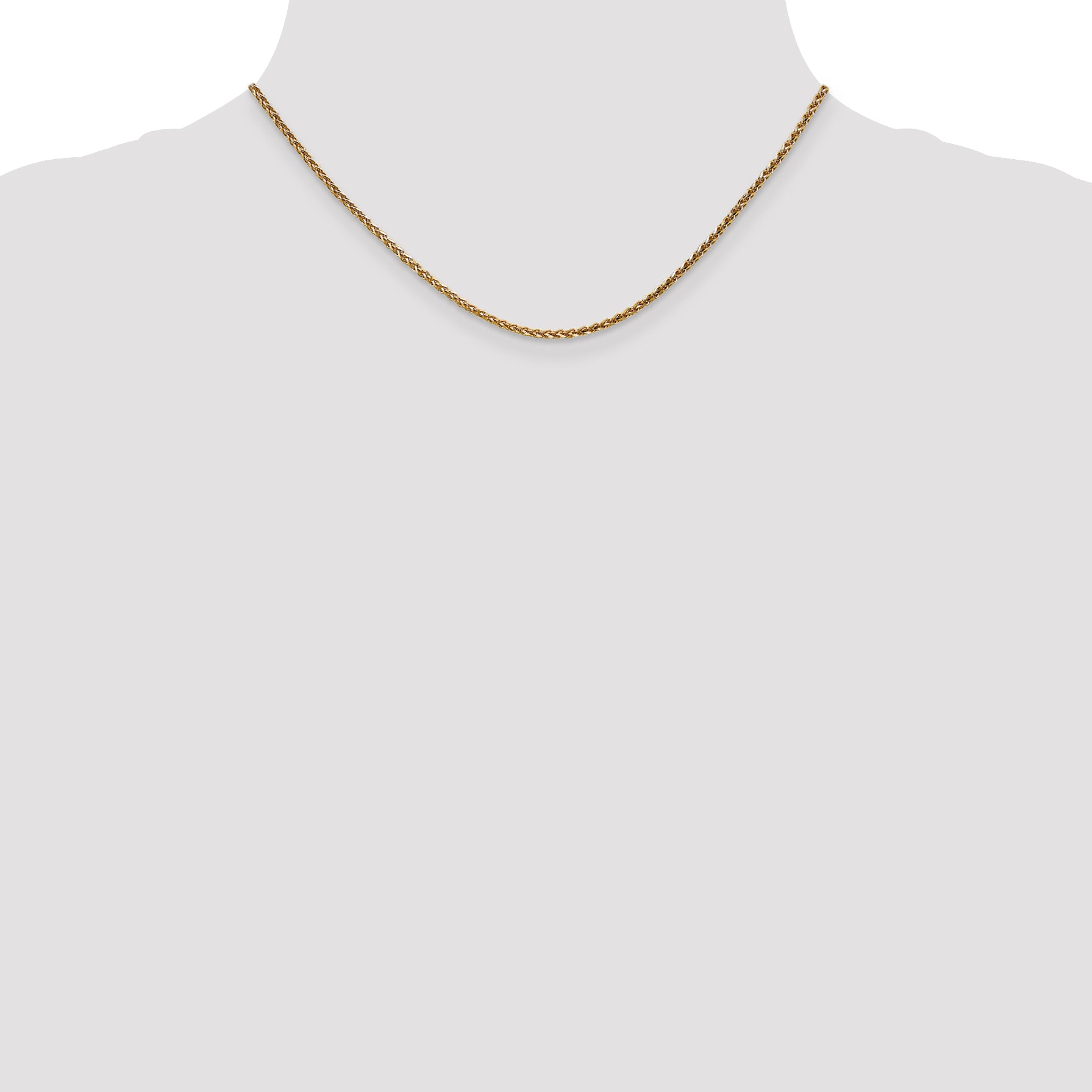 14k Rose Gold 2.1mm D/C Spiga Chain