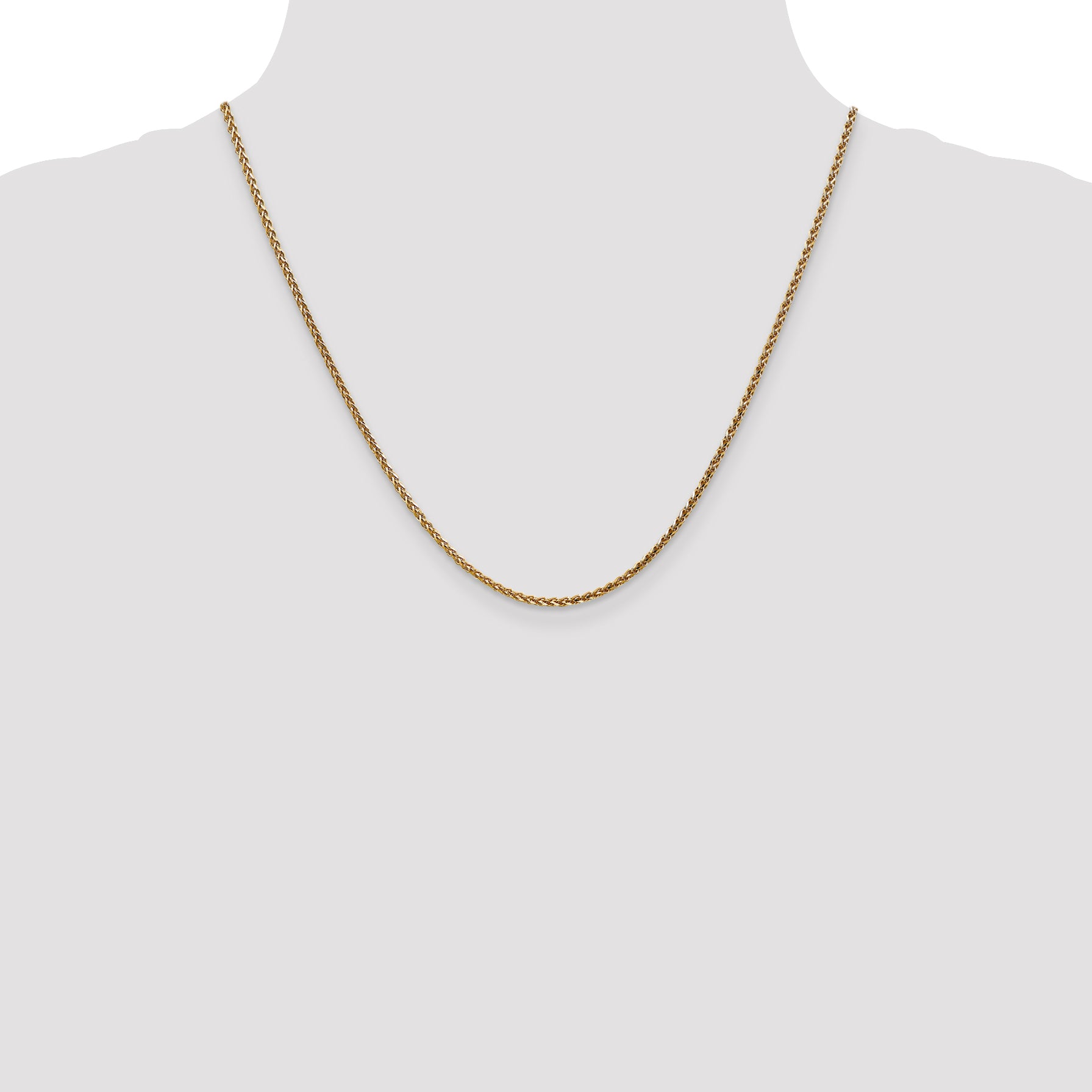 14k Rose Gold 2.1mm D/C Spiga Chain