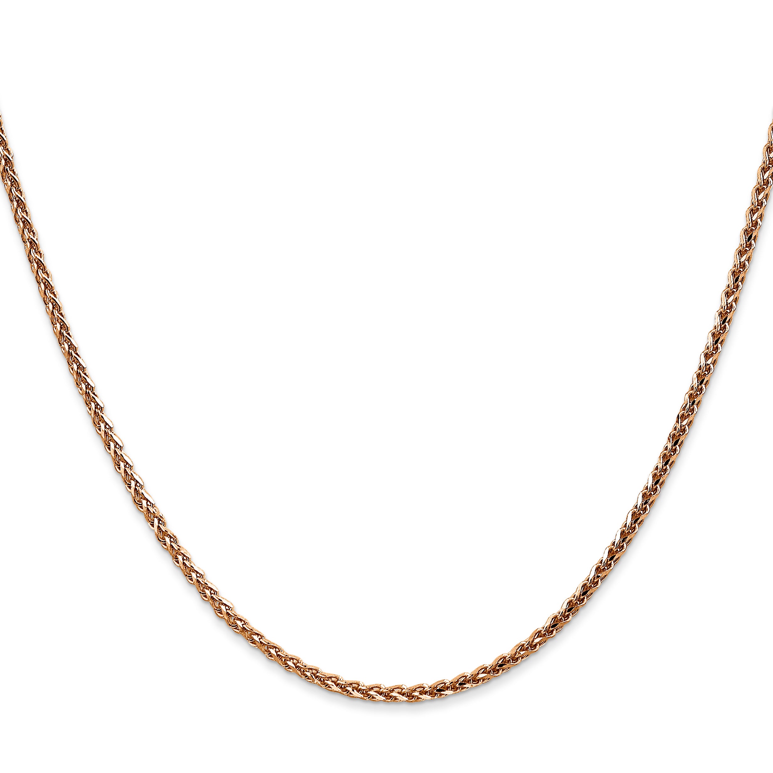 14k Rose Gold 2.1mm D/C Spiga Chain