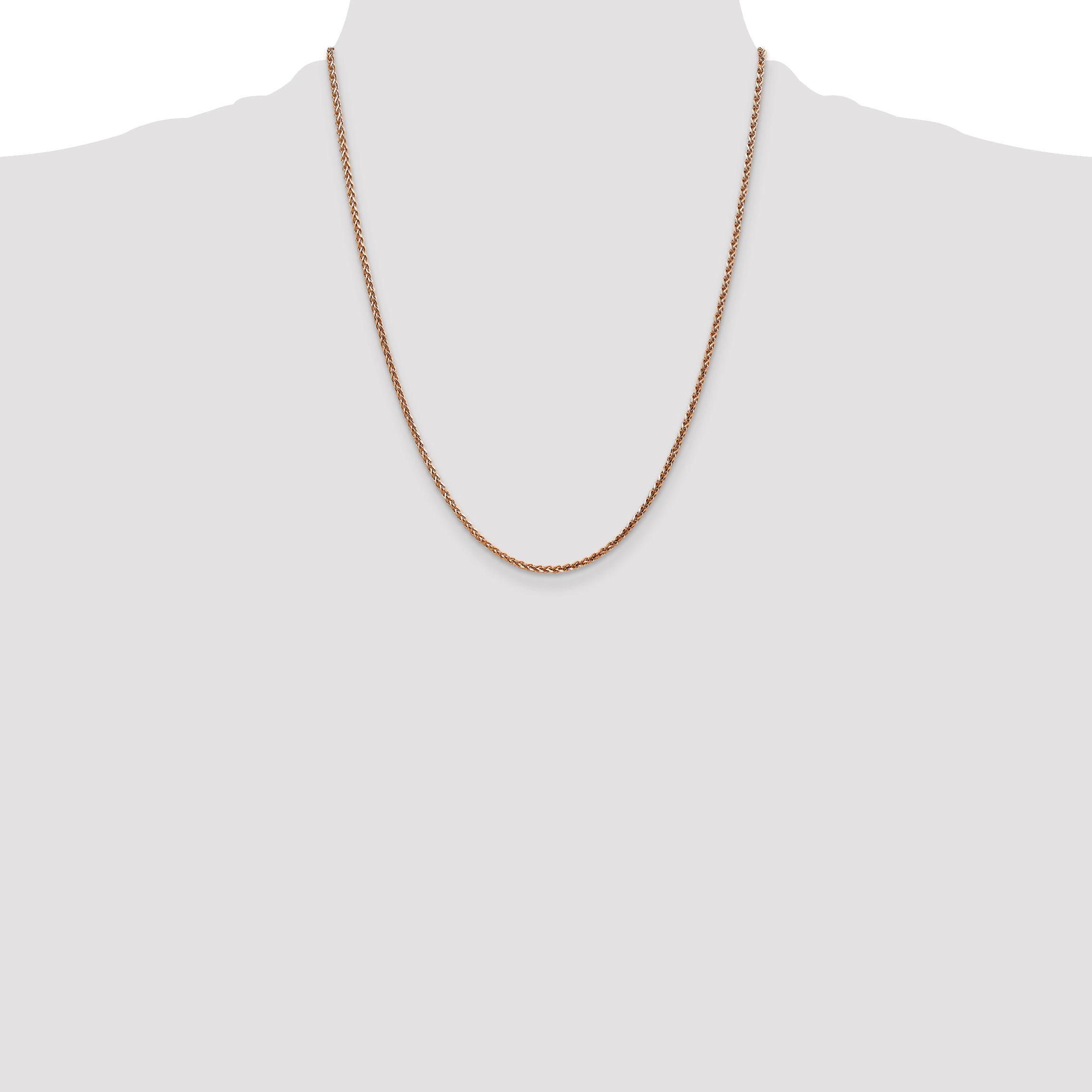 14k Rose Gold 2.1mm D/C Spiga Chain
