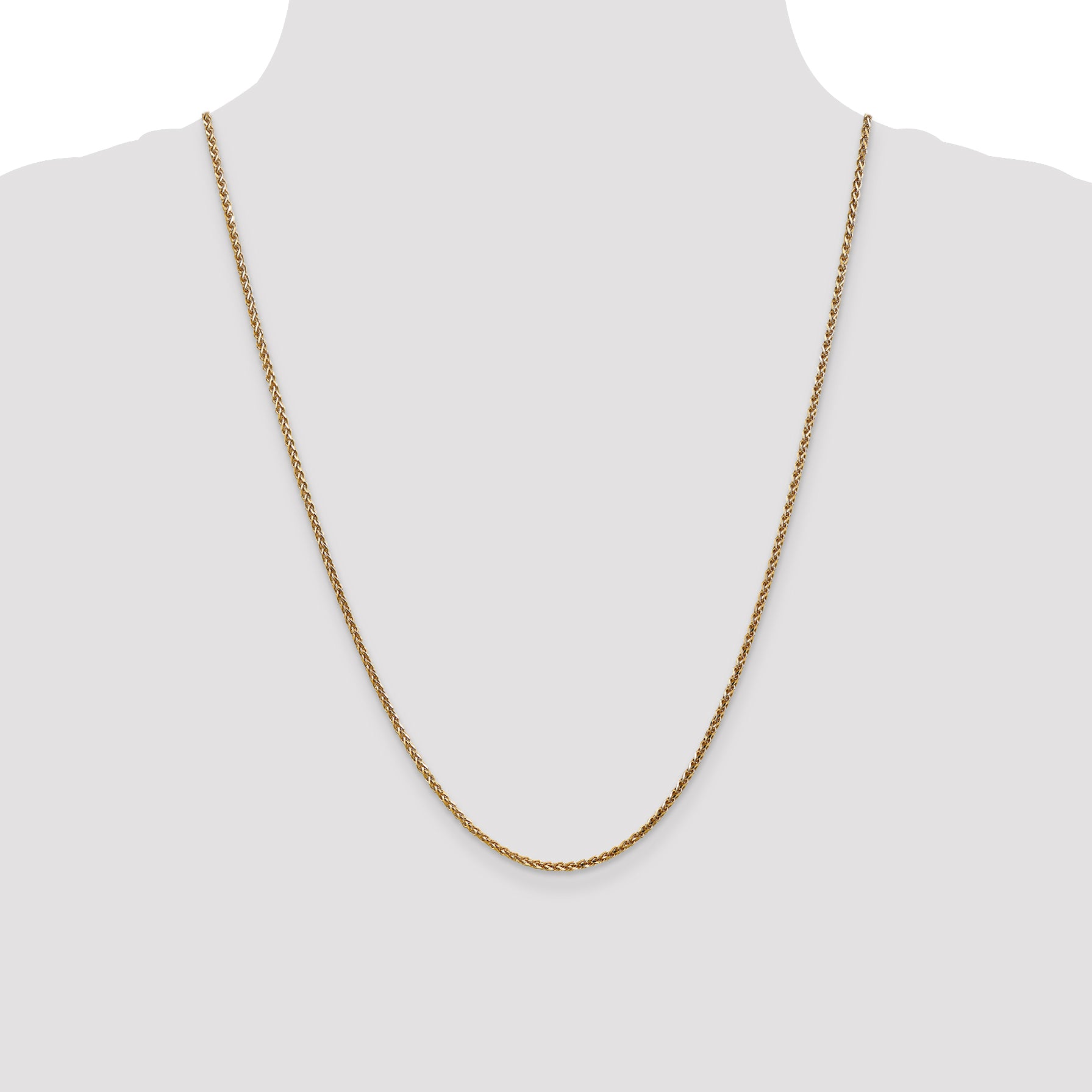 14k Rose Gold 2.1mm D/C Spiga Chain