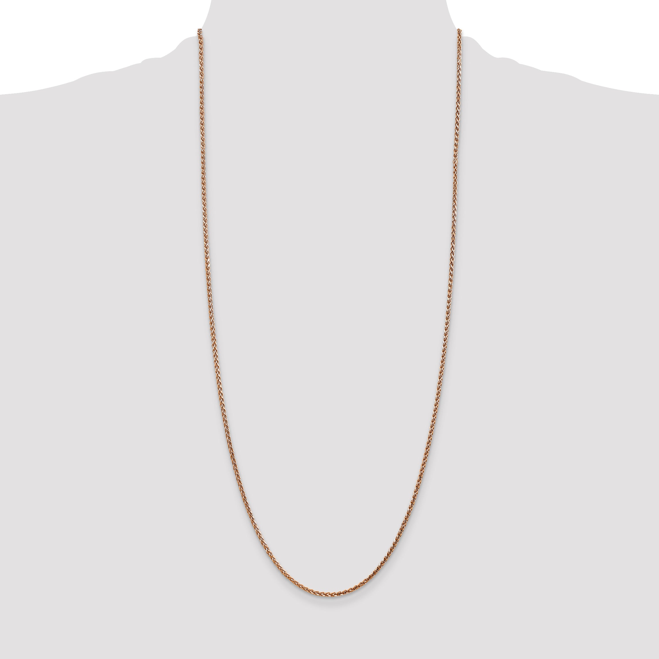 14k Rose Gold 2.1mm D/C Spiga Chain