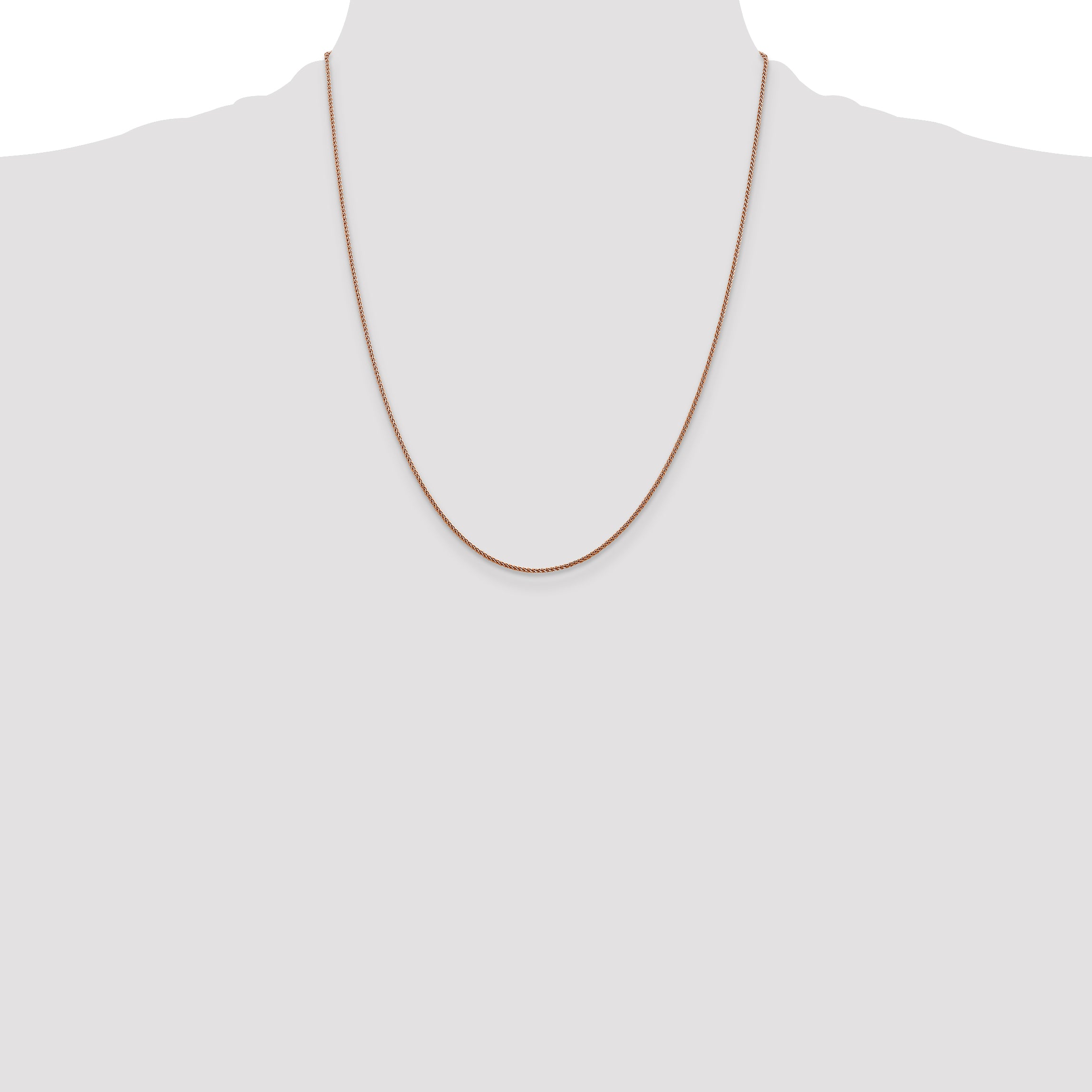14k Rose Gold 1.05mm D/C Spiga Chain