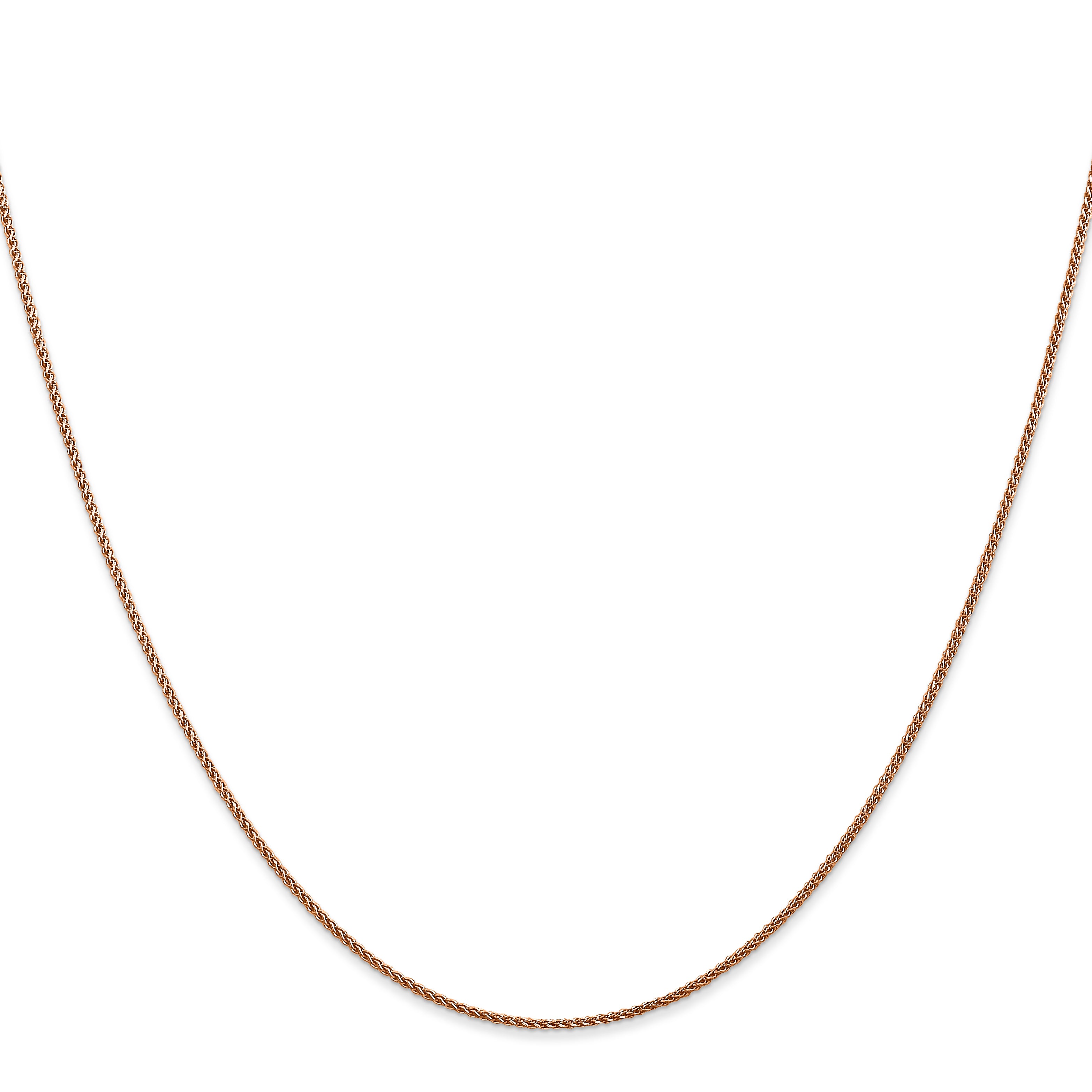14k Rose Gold 1.05mm D/C Spiga Chain