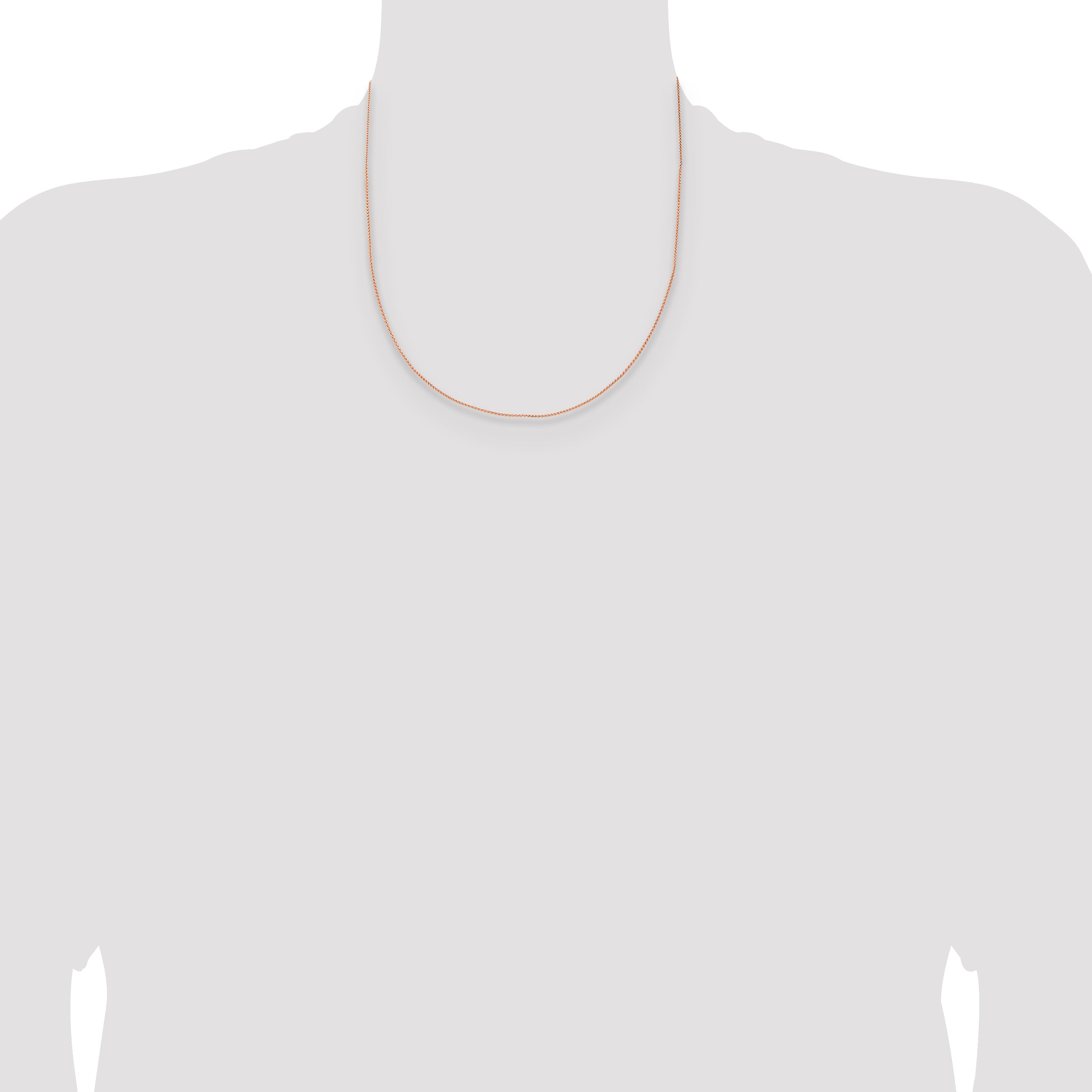 14k Rose Gold 1.05mm Solid Polished Spiga Chain