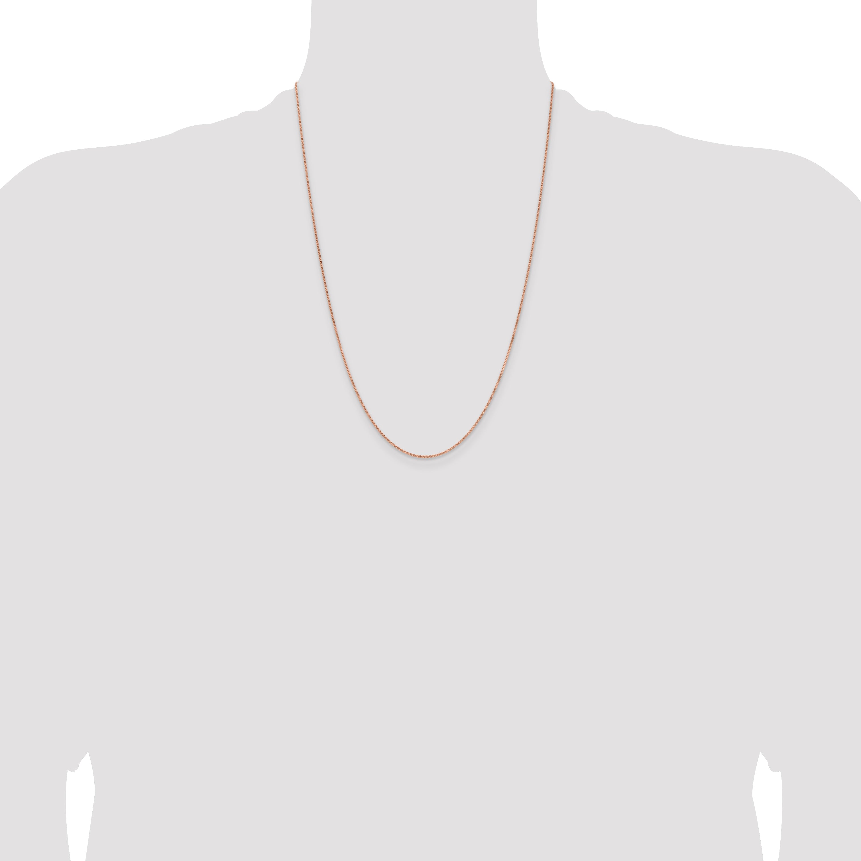 14k Rose Gold 1.25mm Solid Polished Spiga Chain