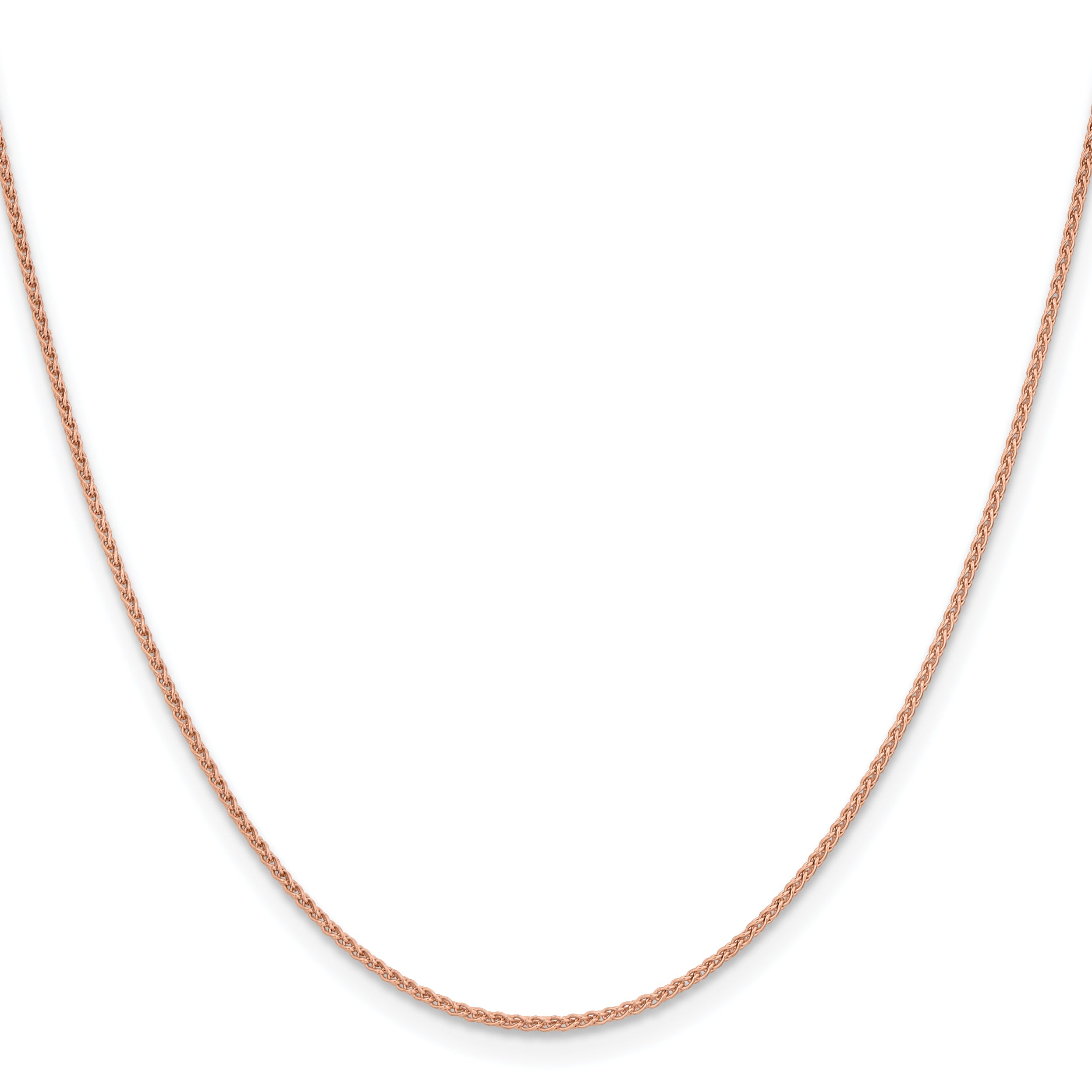 14k Rose Gold 1.25mm Solid Polished Spiga Chain