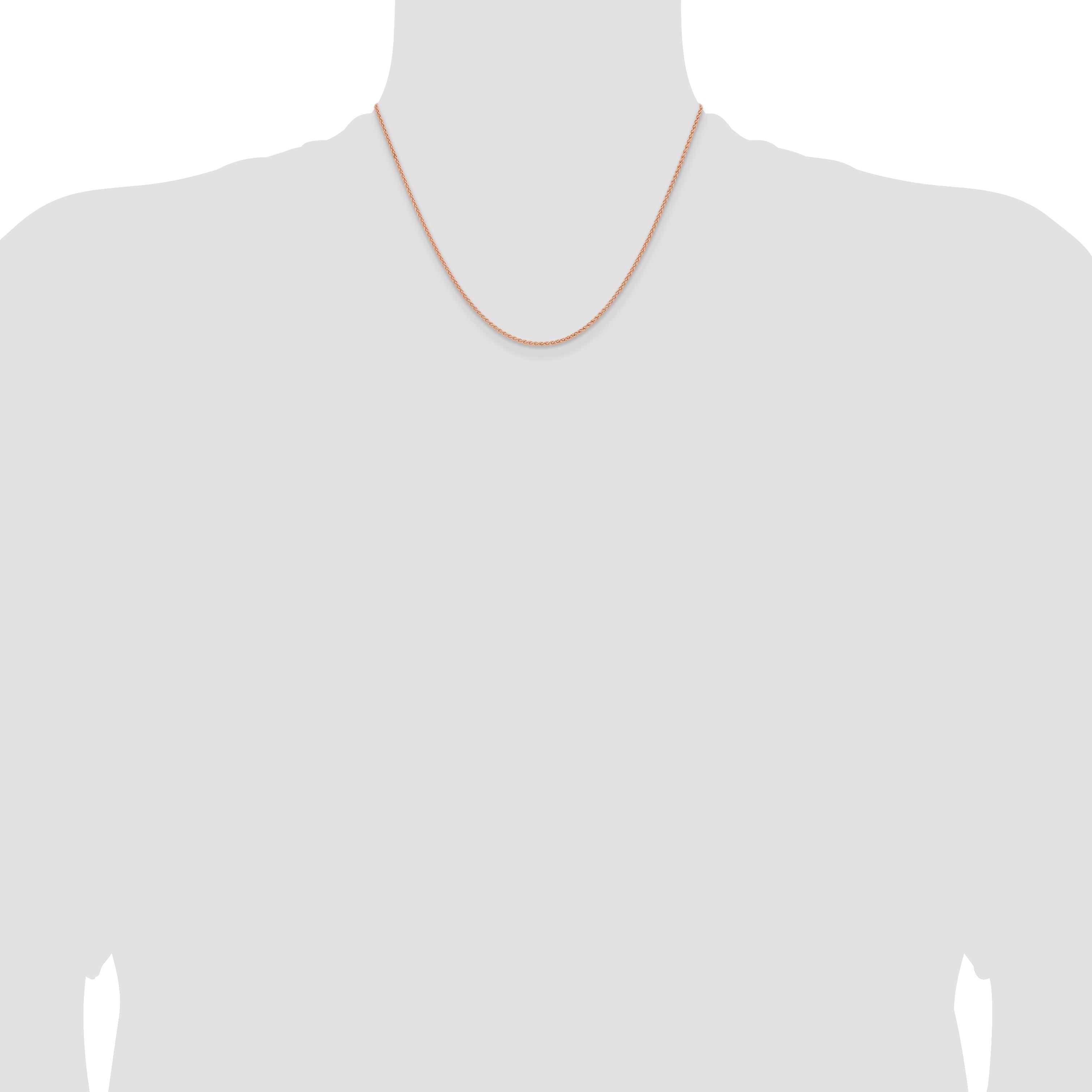 14k Rose Gold 1.7mm Solid Polished Spiga Chain