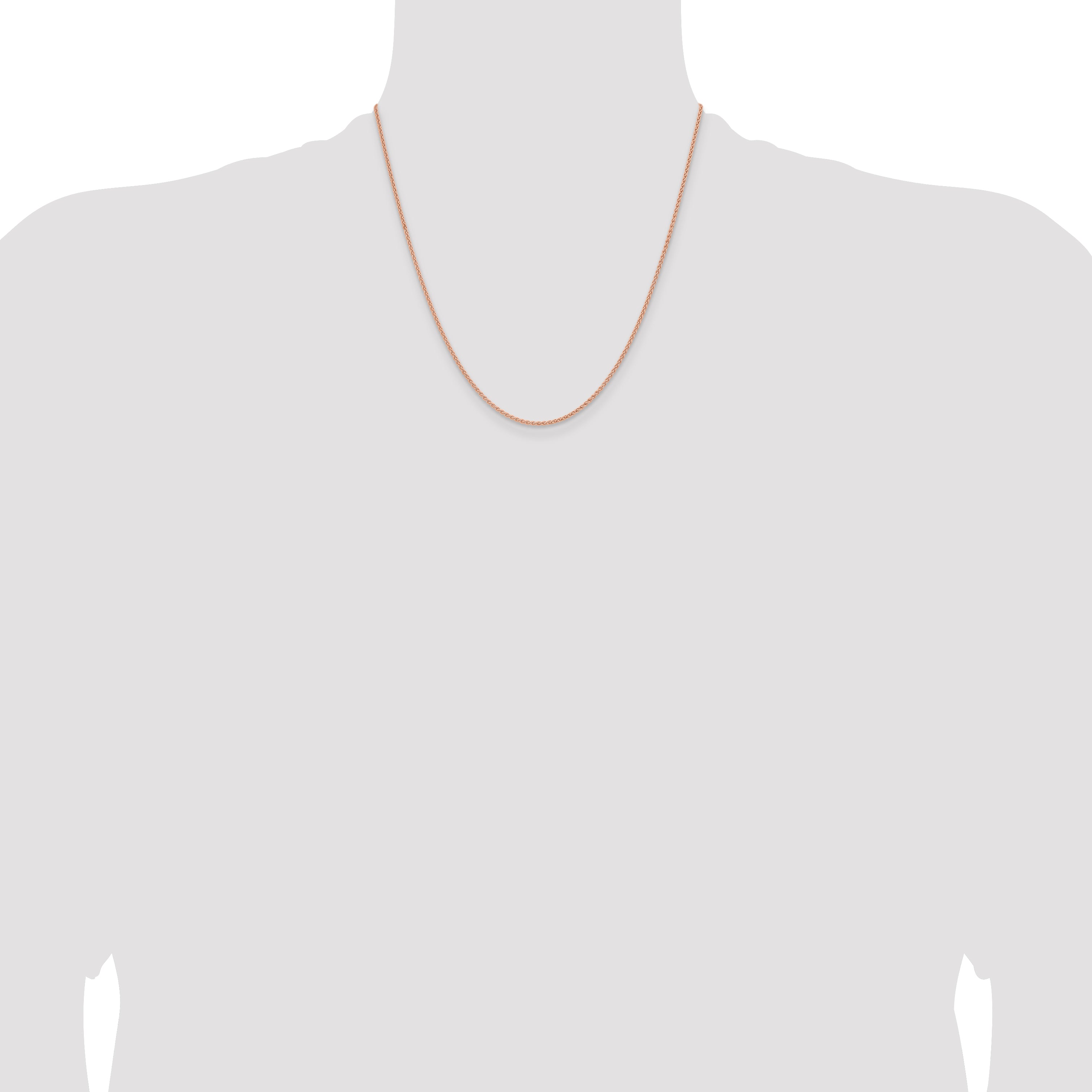 14k Rose Gold 1.7mm Solid Polished Spiga Chain